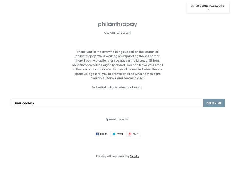 philanthropay.net shopify website screenshot
