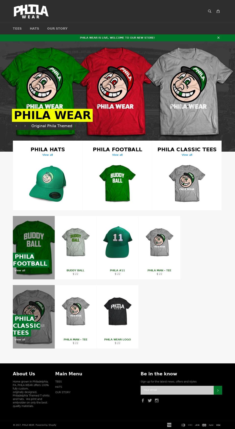 philashirts.com shopify website screenshot