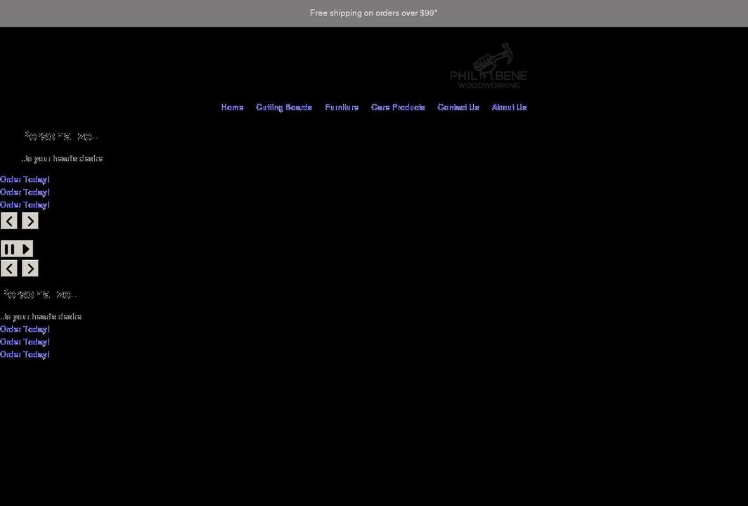 philbene.com shopify website screenshot