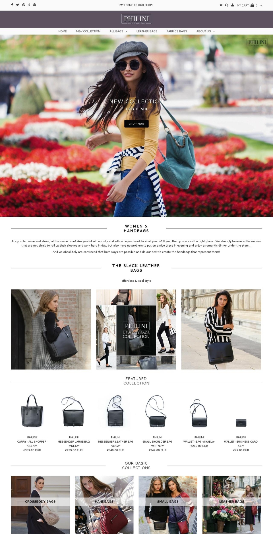 philinibags.com — Shopify storefront screenshot