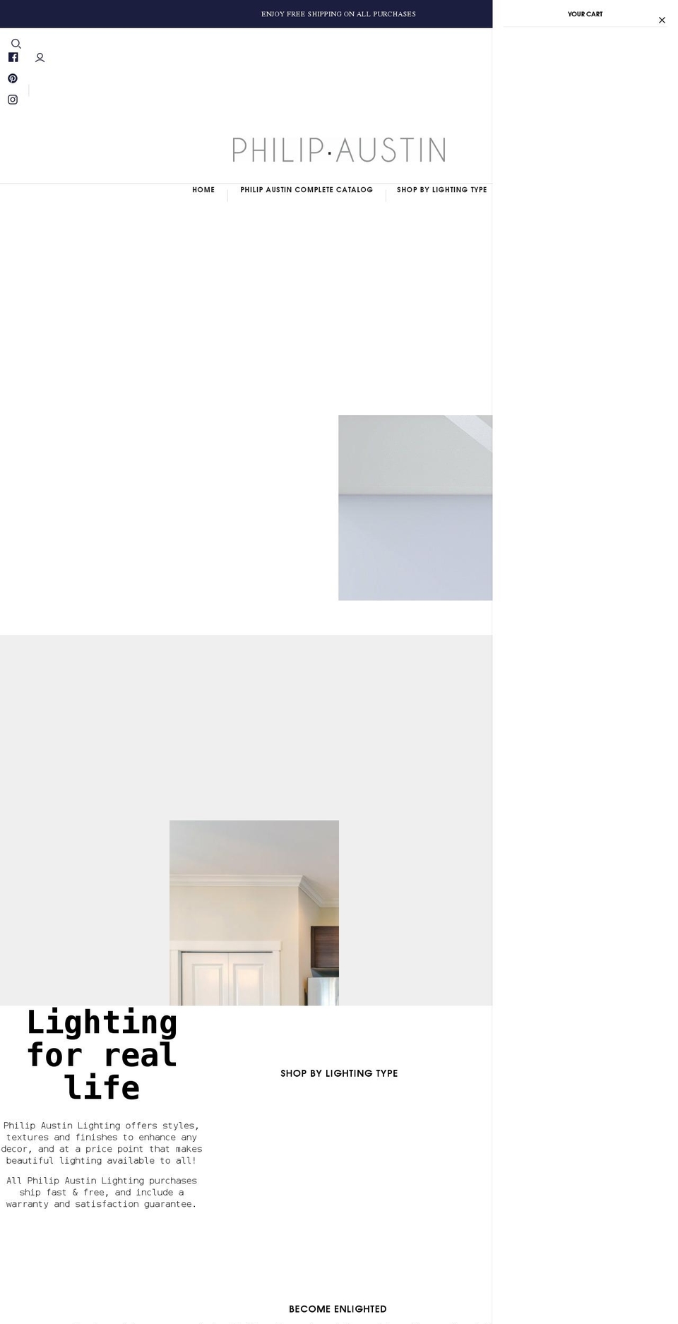 philipaustinlighting.com shopify website screenshot