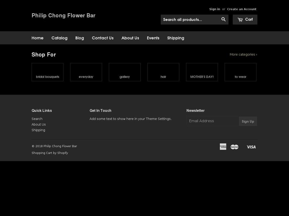 philipchongflowerbar.com — Shopify storefront screenshot