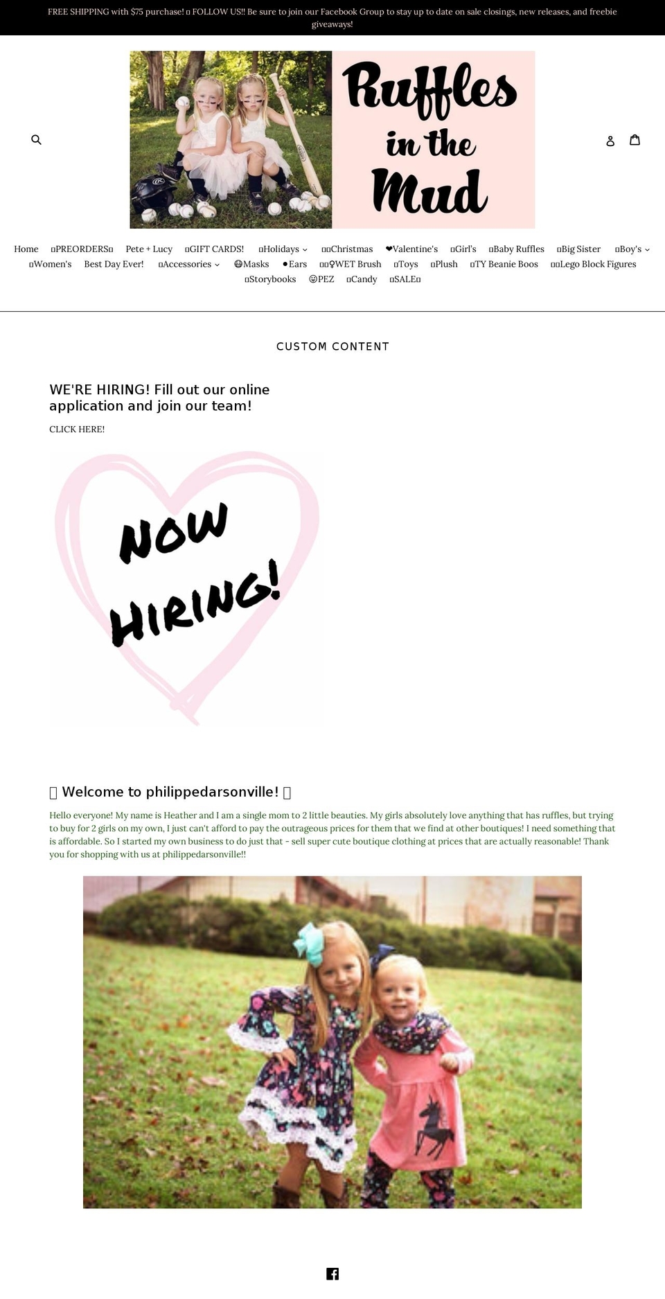 philippedarsonville.com shopify website screenshot