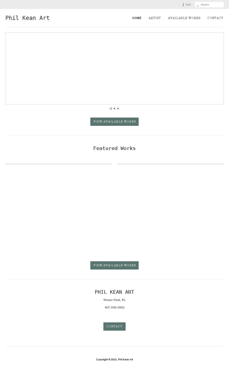 philkeanart.com shopify website screenshot