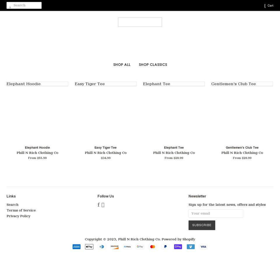 phillnrich.com shopify website screenshot