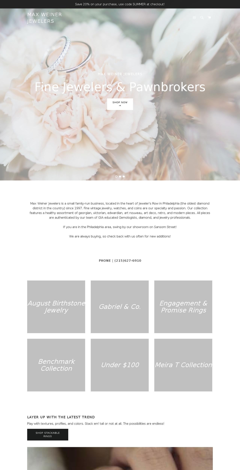 phillydiamondbuyer.com — Shopify storefront screenshot
