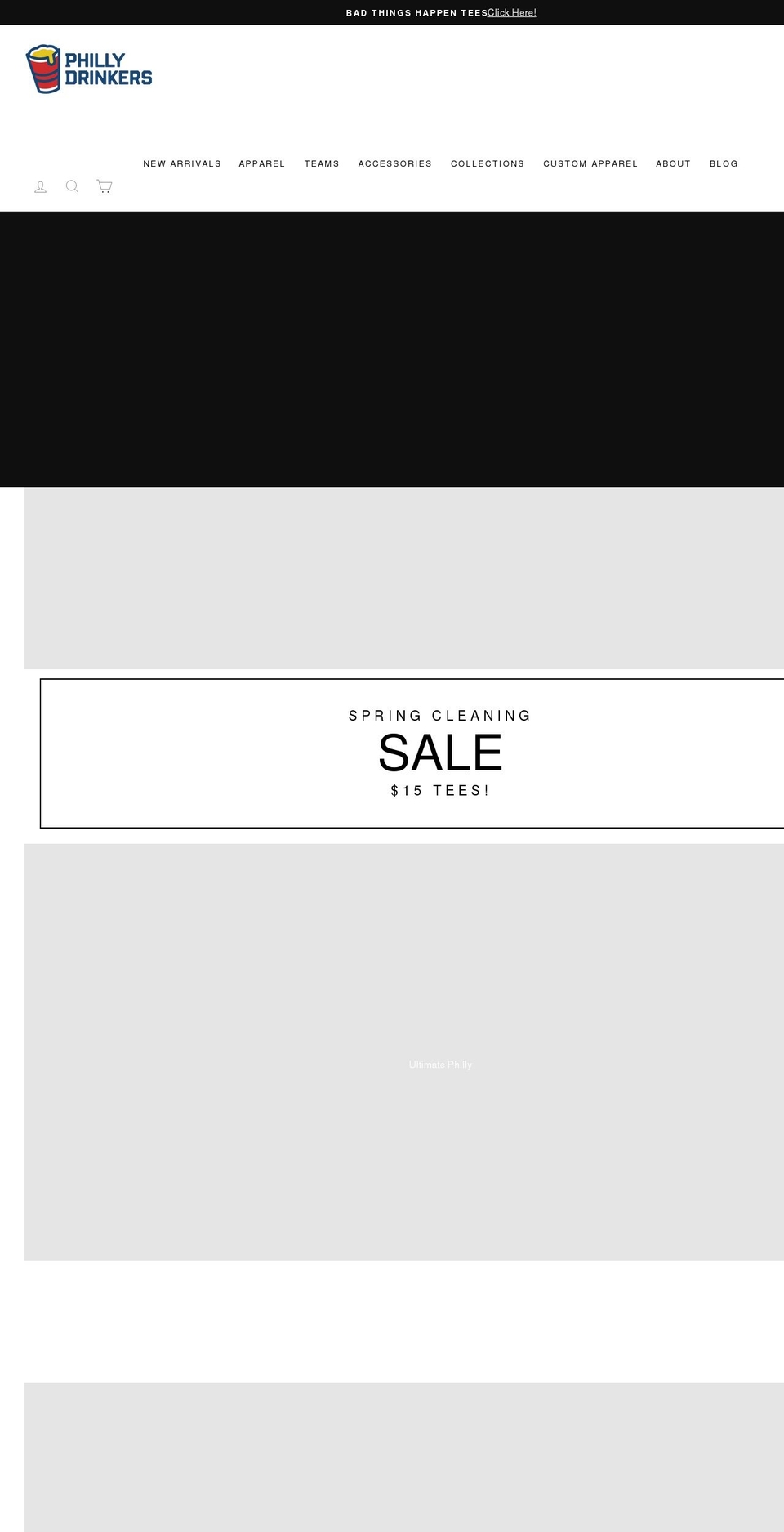 phillydrinkers.com shopify website screenshot