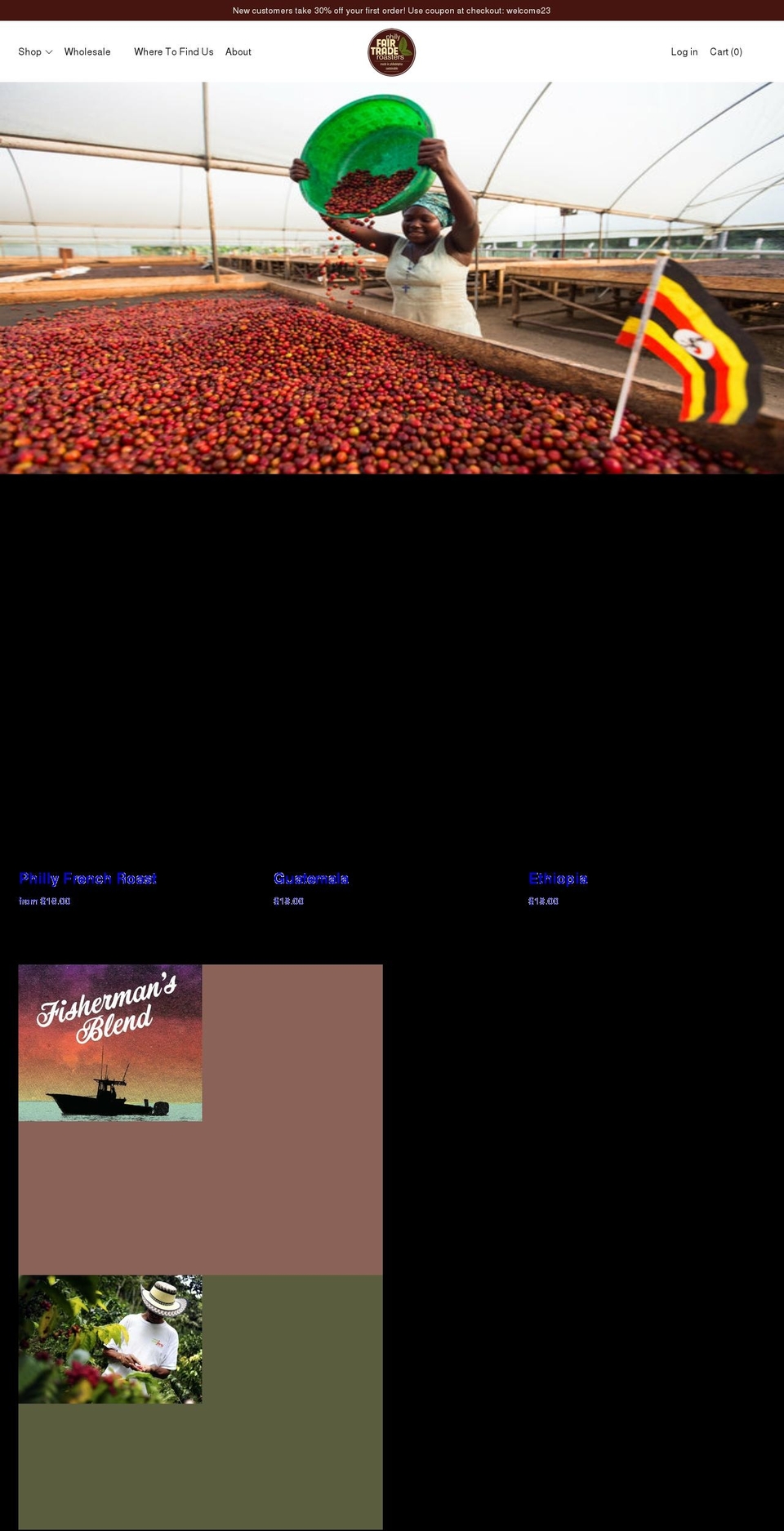 phillyfairtrade.com shopify website screenshot