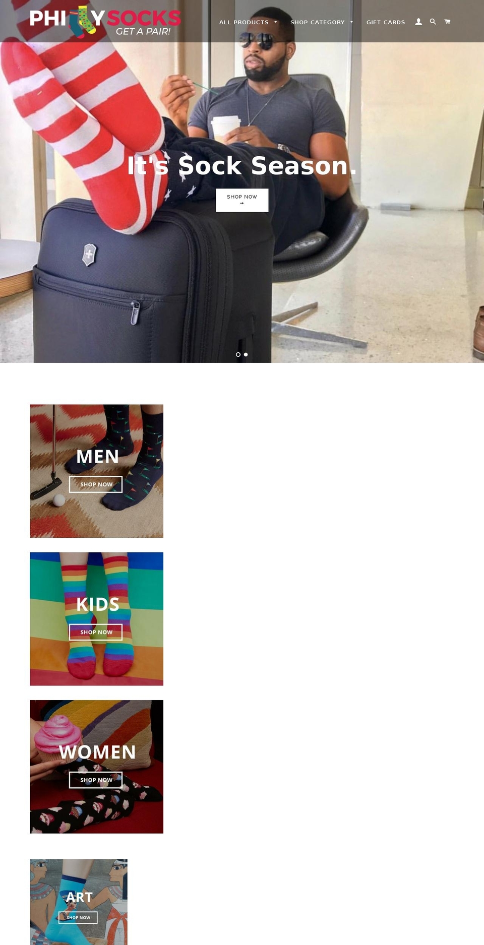 phillysocks.com — Shopify storefront screenshot