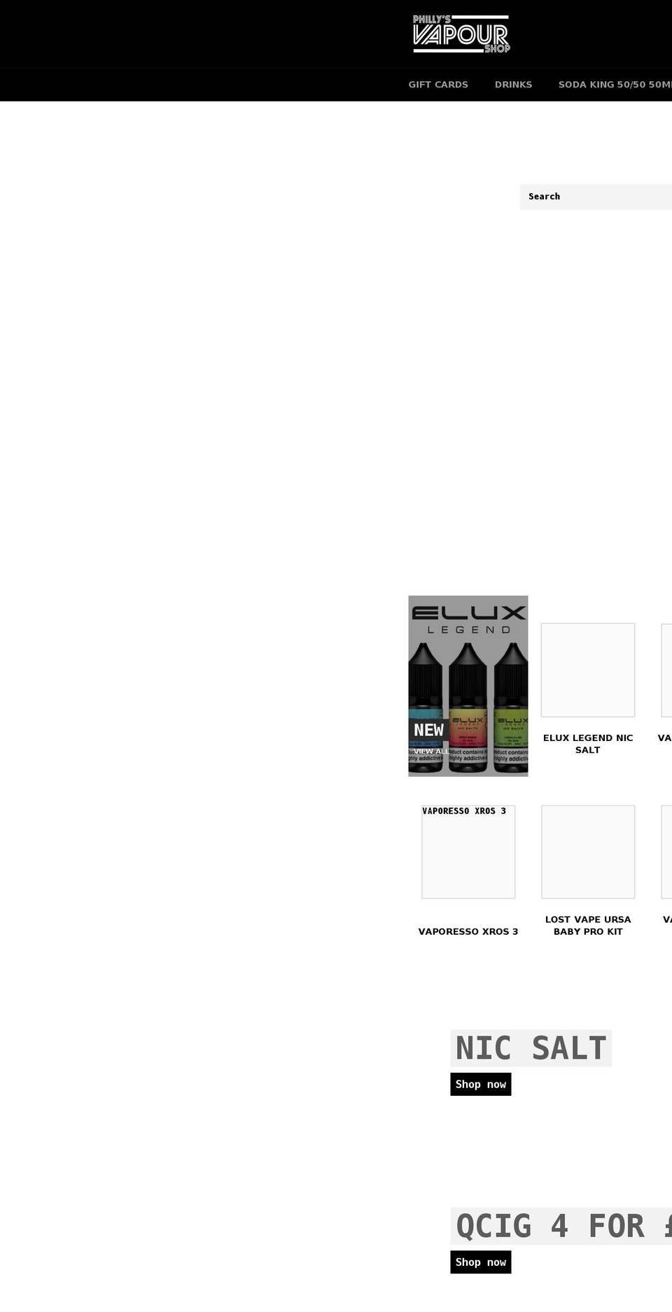 phillysvape.co.uk shopify website screenshot