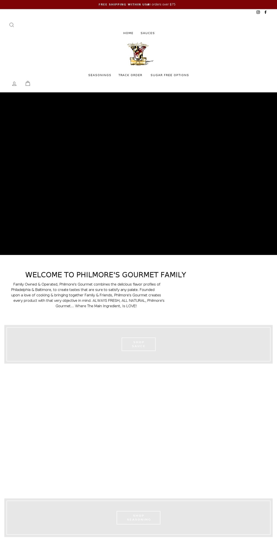 philmoresgourmet.com shopify website screenshot