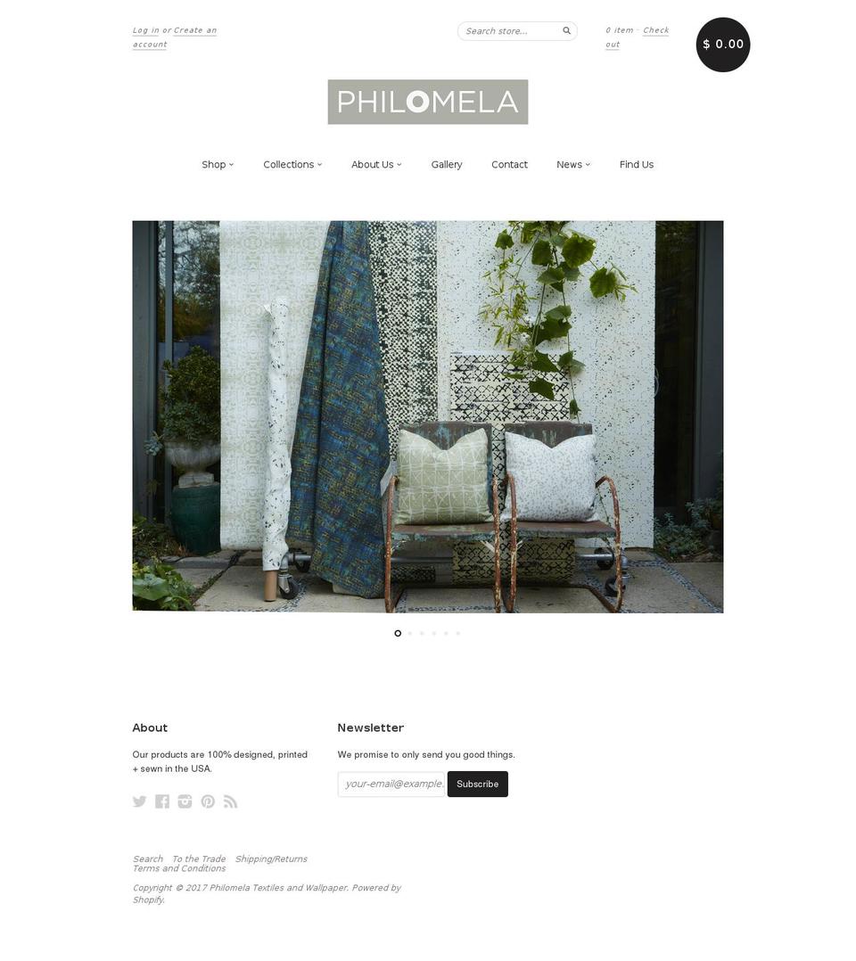 philomelasweb.com shopify website screenshot