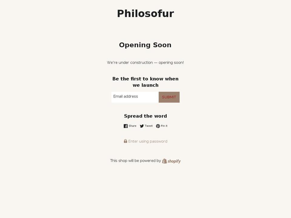 philosofur.com shopify website screenshot