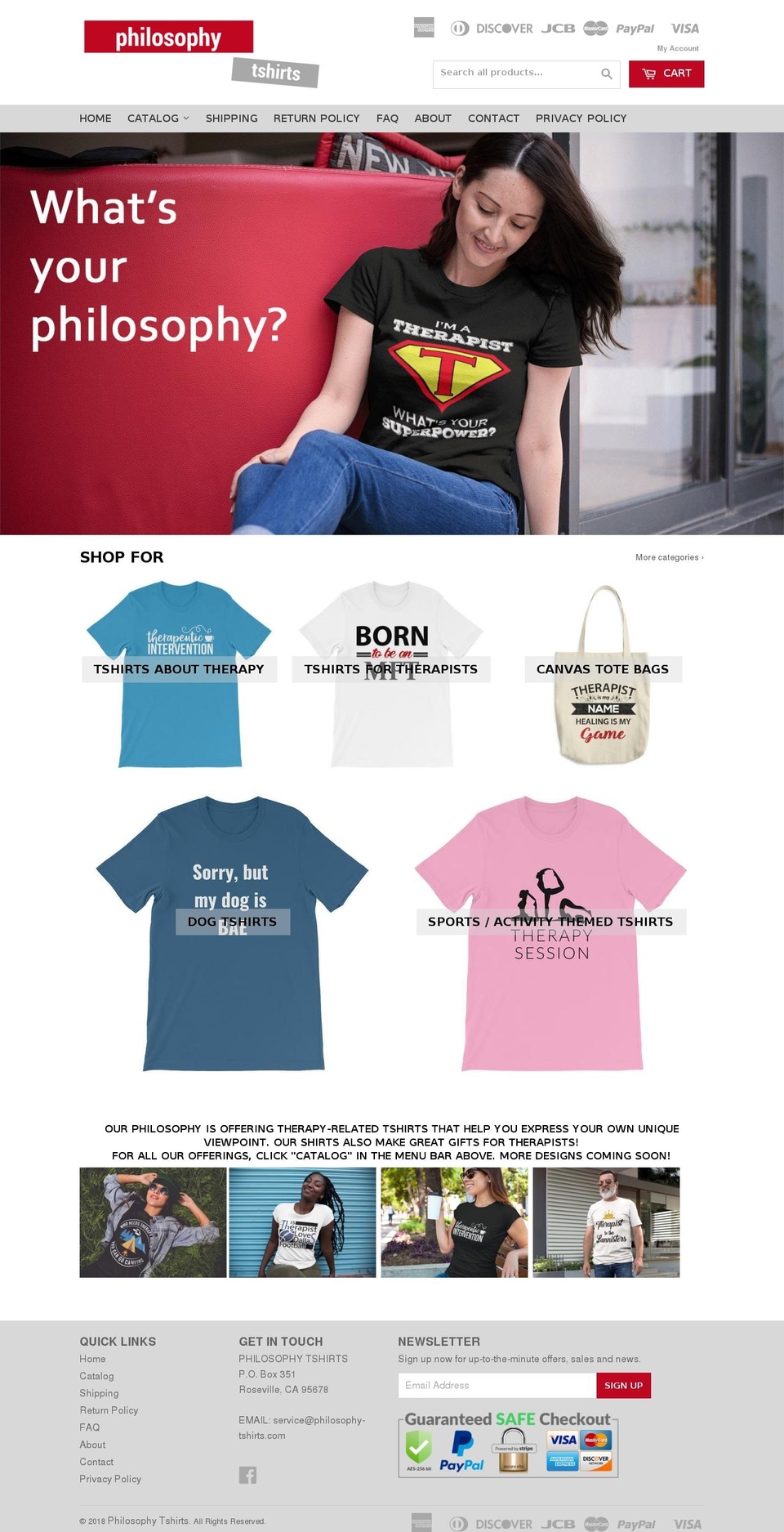 philosophy-tshirts.com — Shopify storefront screenshot