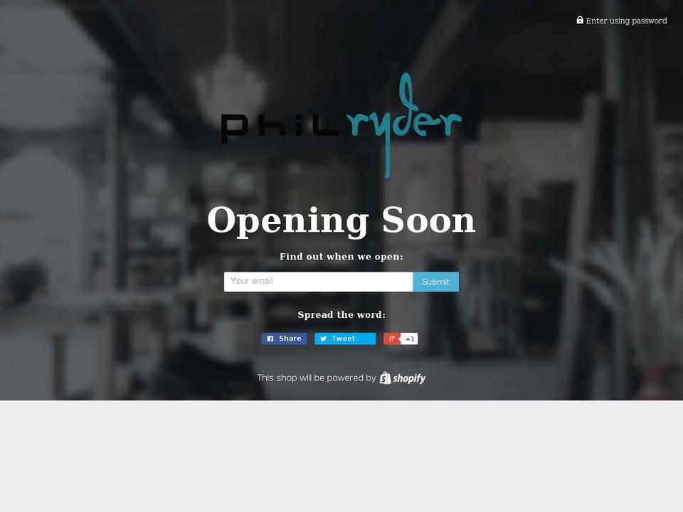 philryder.com shopify website screenshot