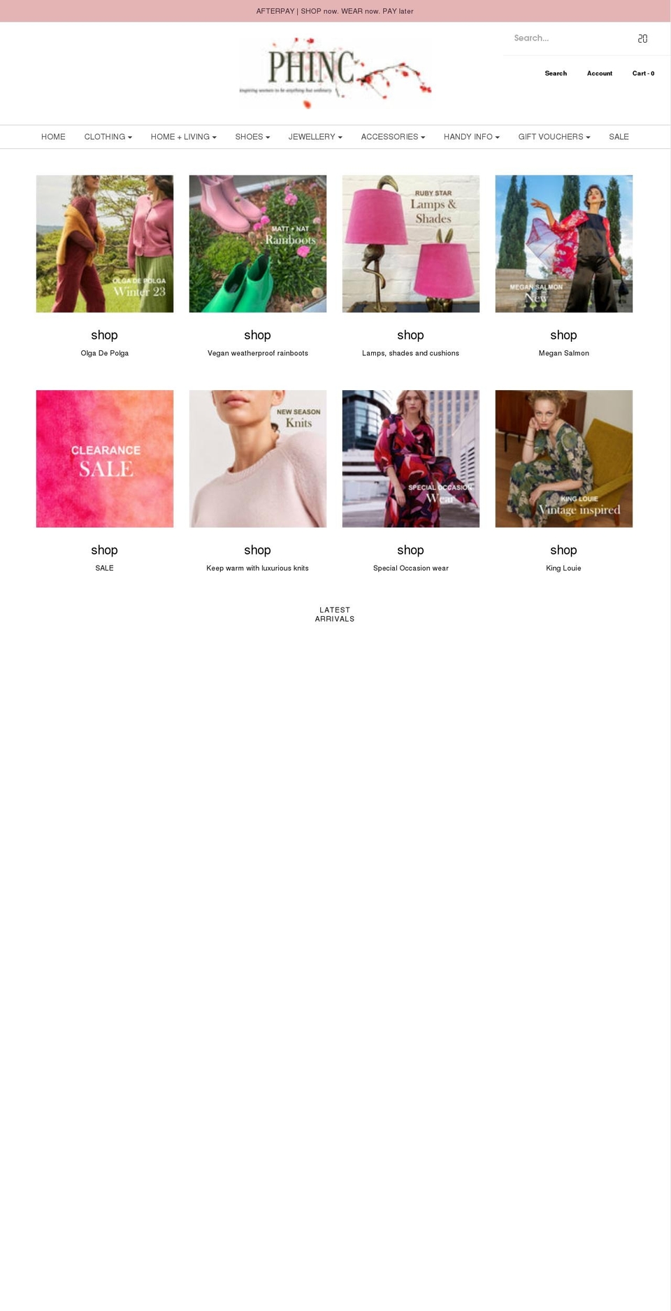 phinconline.com.au shopify website screenshot