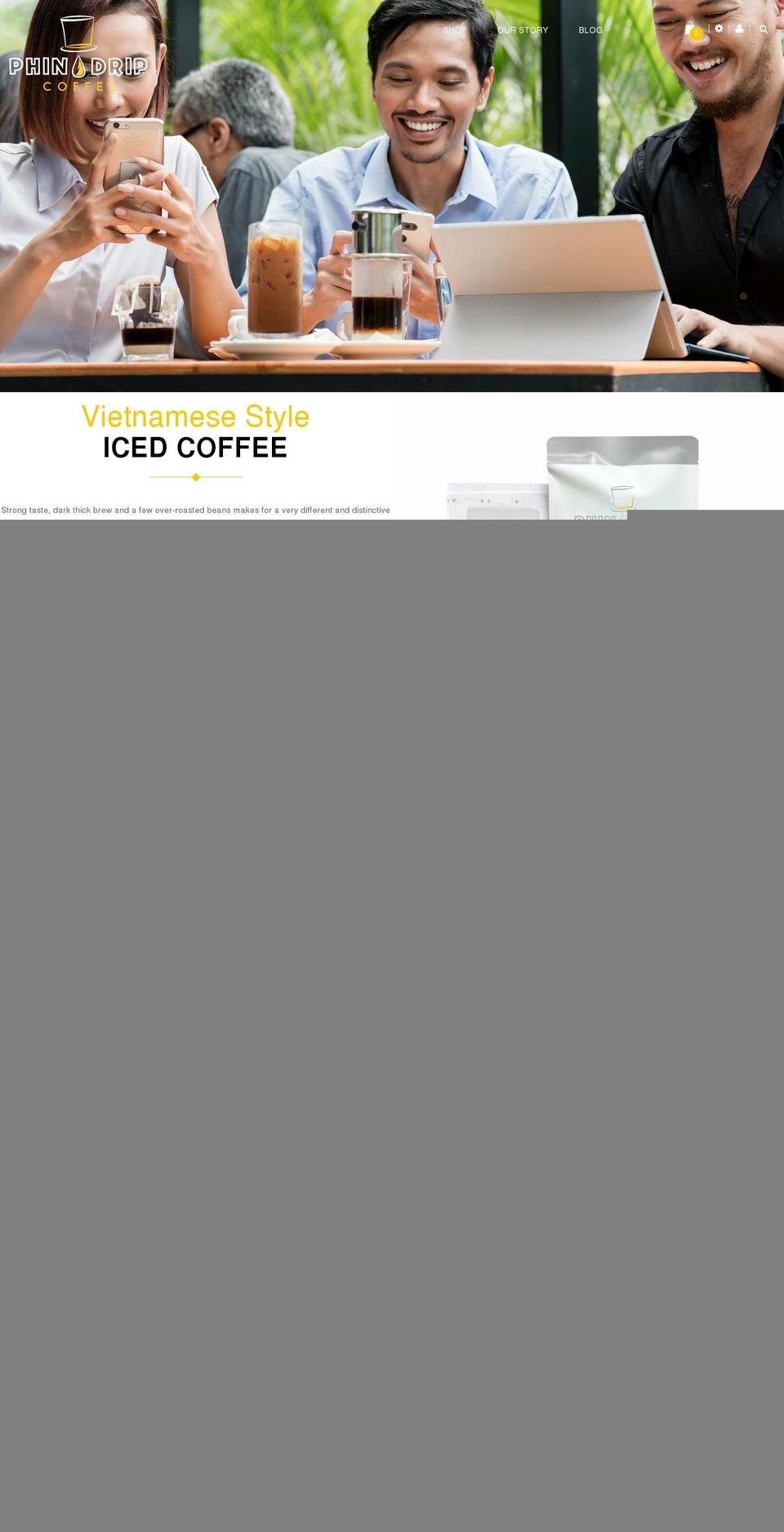 phindripcoffee.com shopify website screenshot