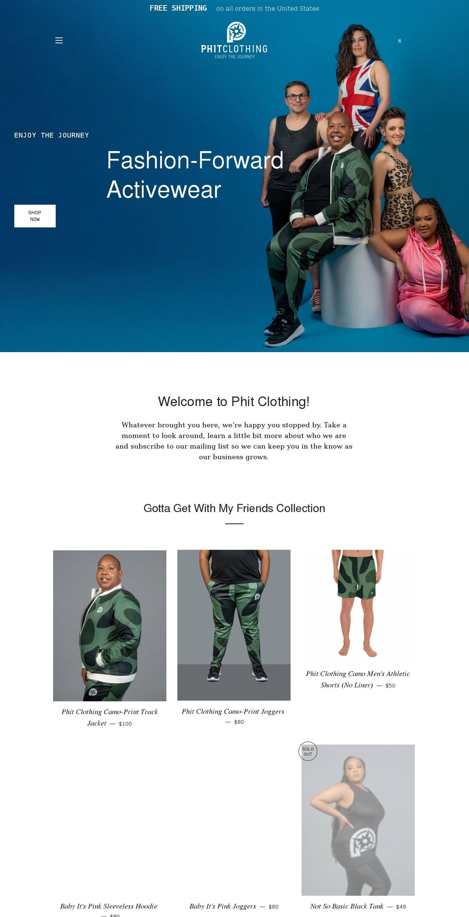 Spice Shopify theme site example phitclothing.com