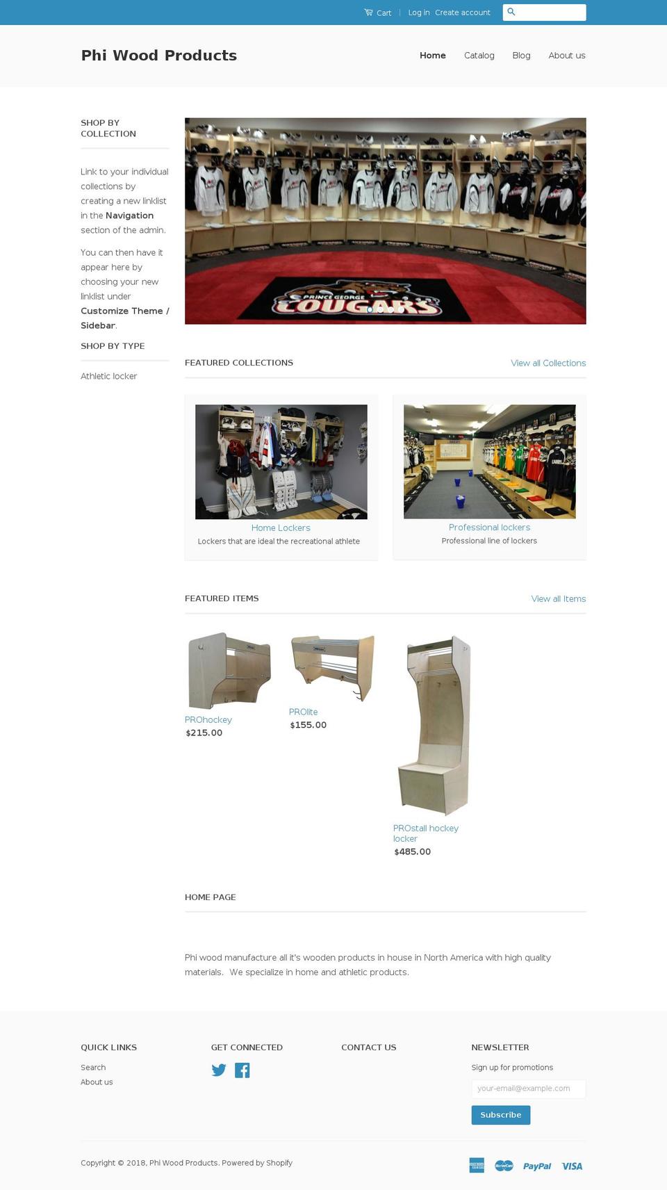 phiwoodproducts.com — Shopify storefront screenshot