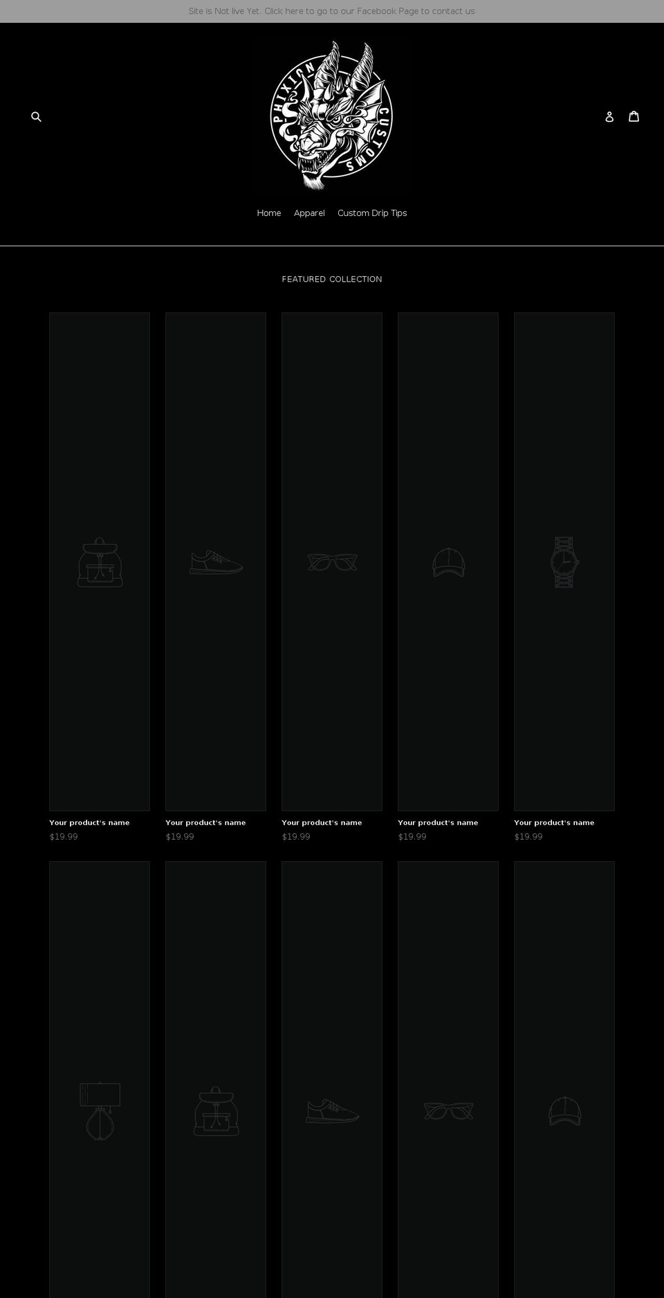 phixioncustoms.com — Shopify storefront screenshot