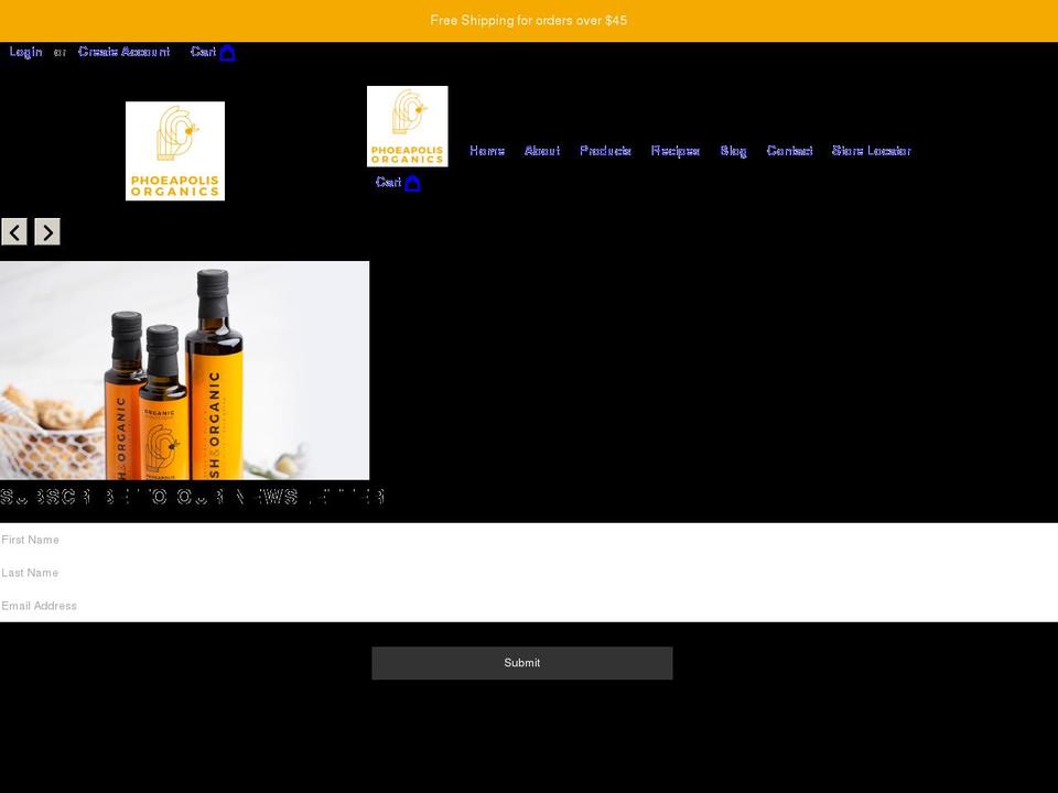 phoeapolisorganics.com shopify website screenshot