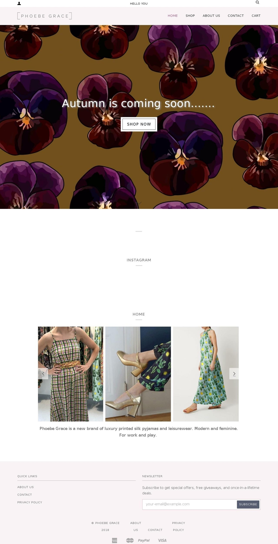 phoebe-grace.co.uk shopify website screenshot