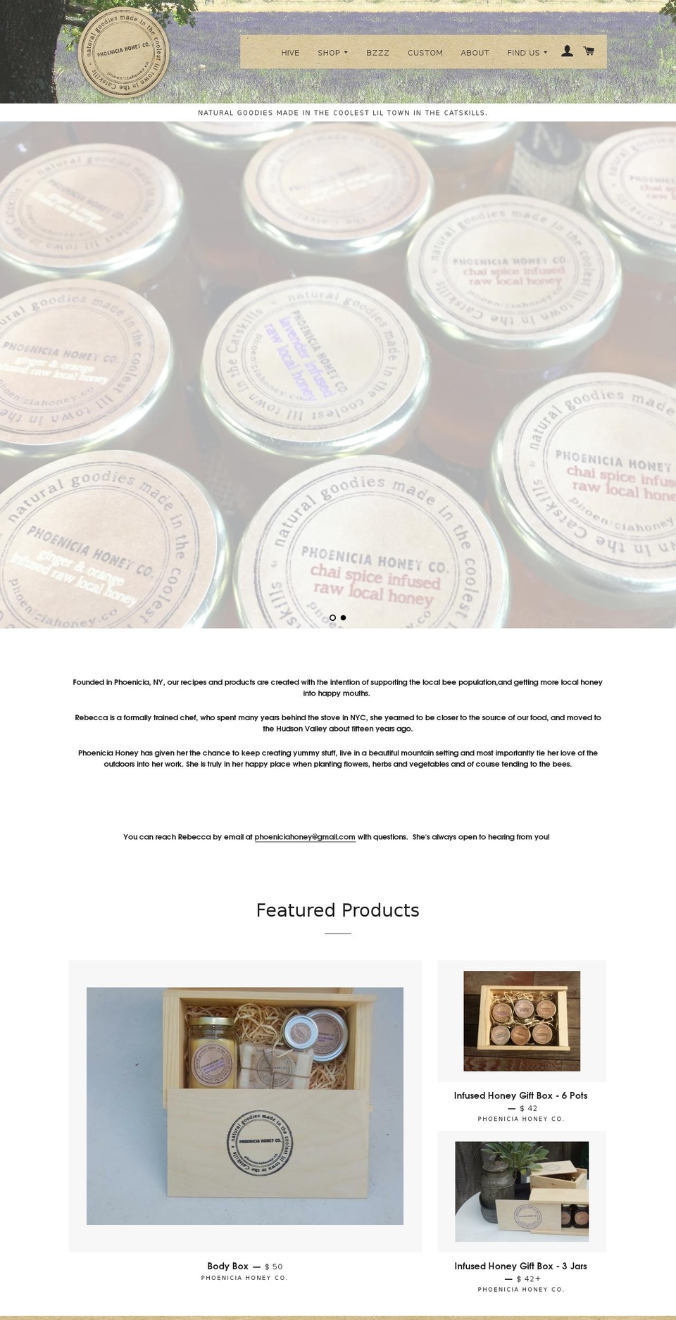 phoeniciahoney.co shopify website screenshot