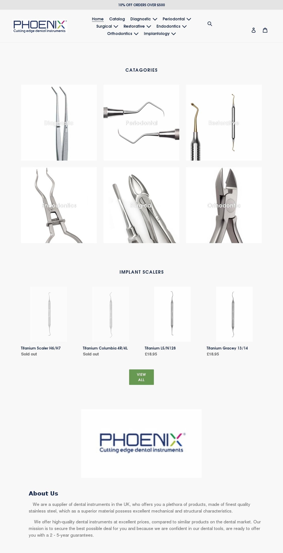 phoenix-instruments.co.uk shopify website screenshot
