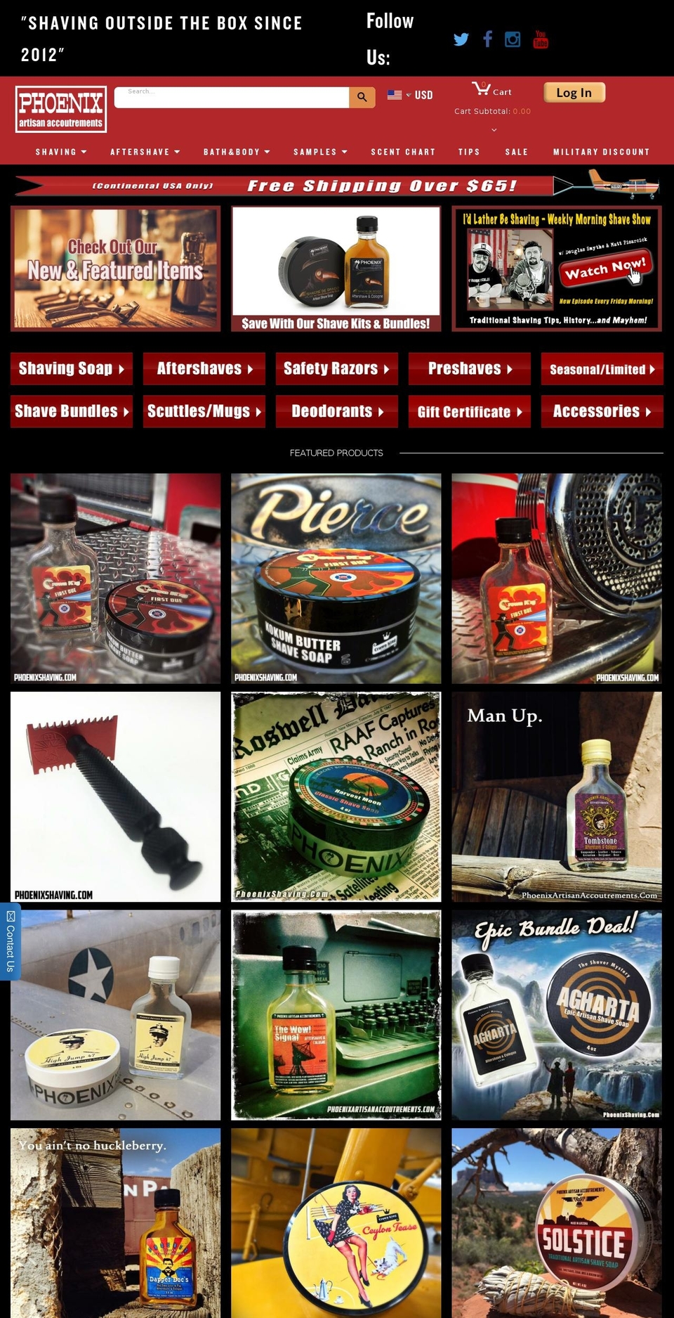 phoenixartisanaccoutrements.com shopify website screenshot