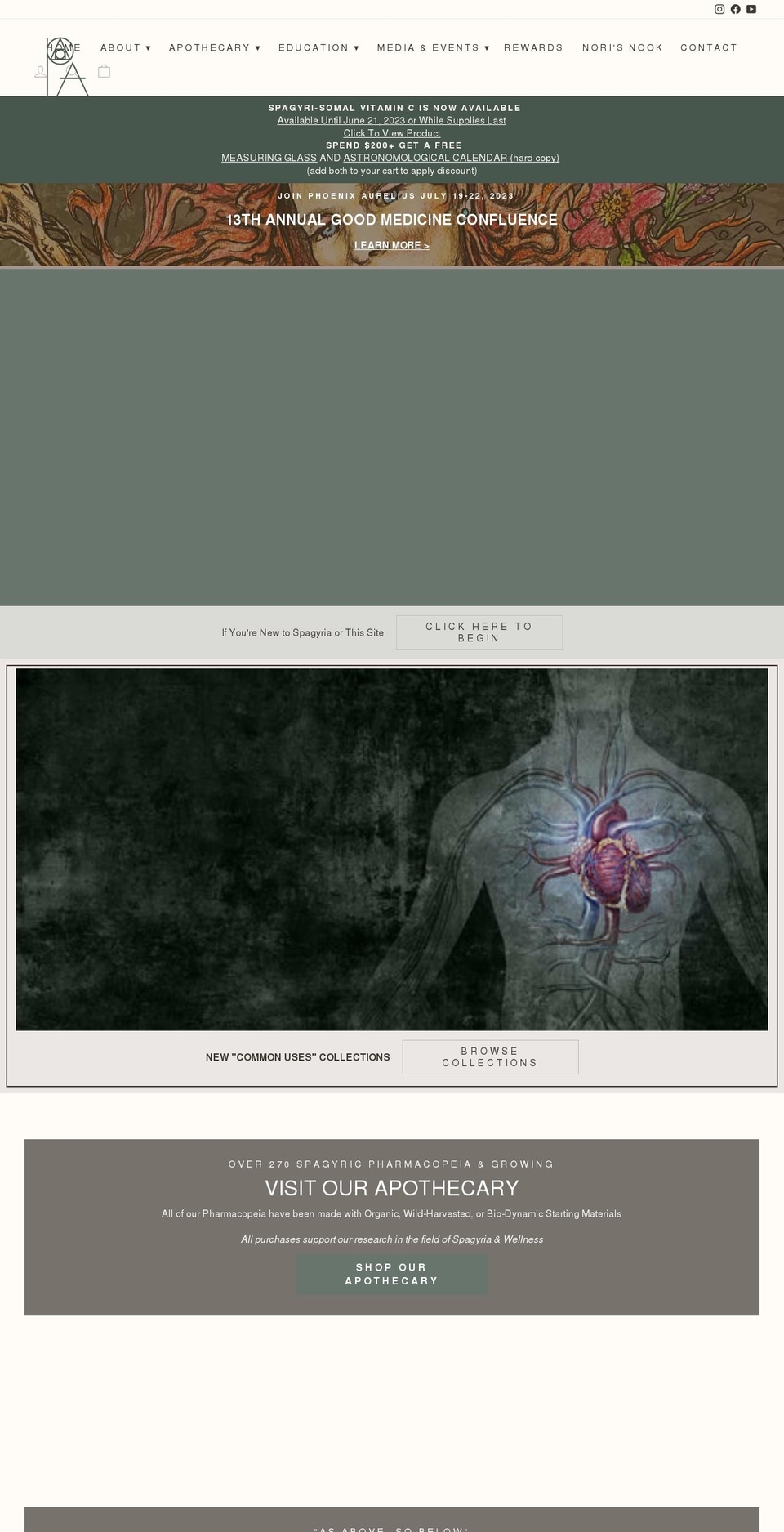 phoenixaurelius.org shopify website screenshot
