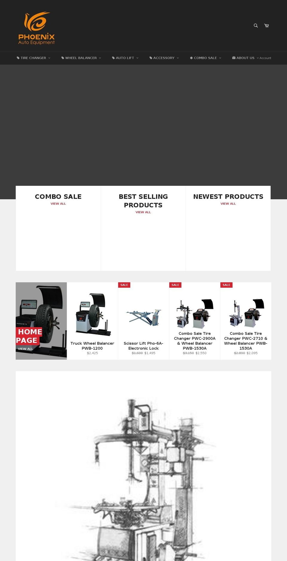 phoenixautoequipment.com shopify website screenshot