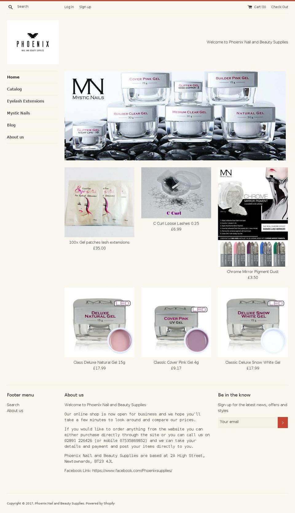 phoenixbeautysupplies.com shopify website screenshot