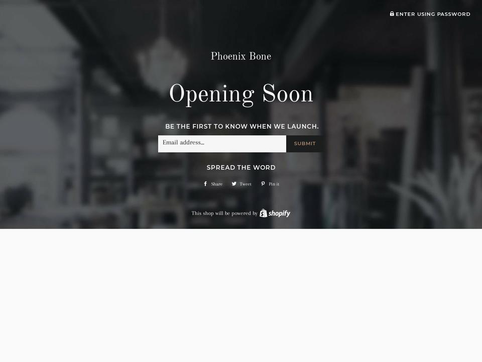 phoenixbone.com shopify website screenshot