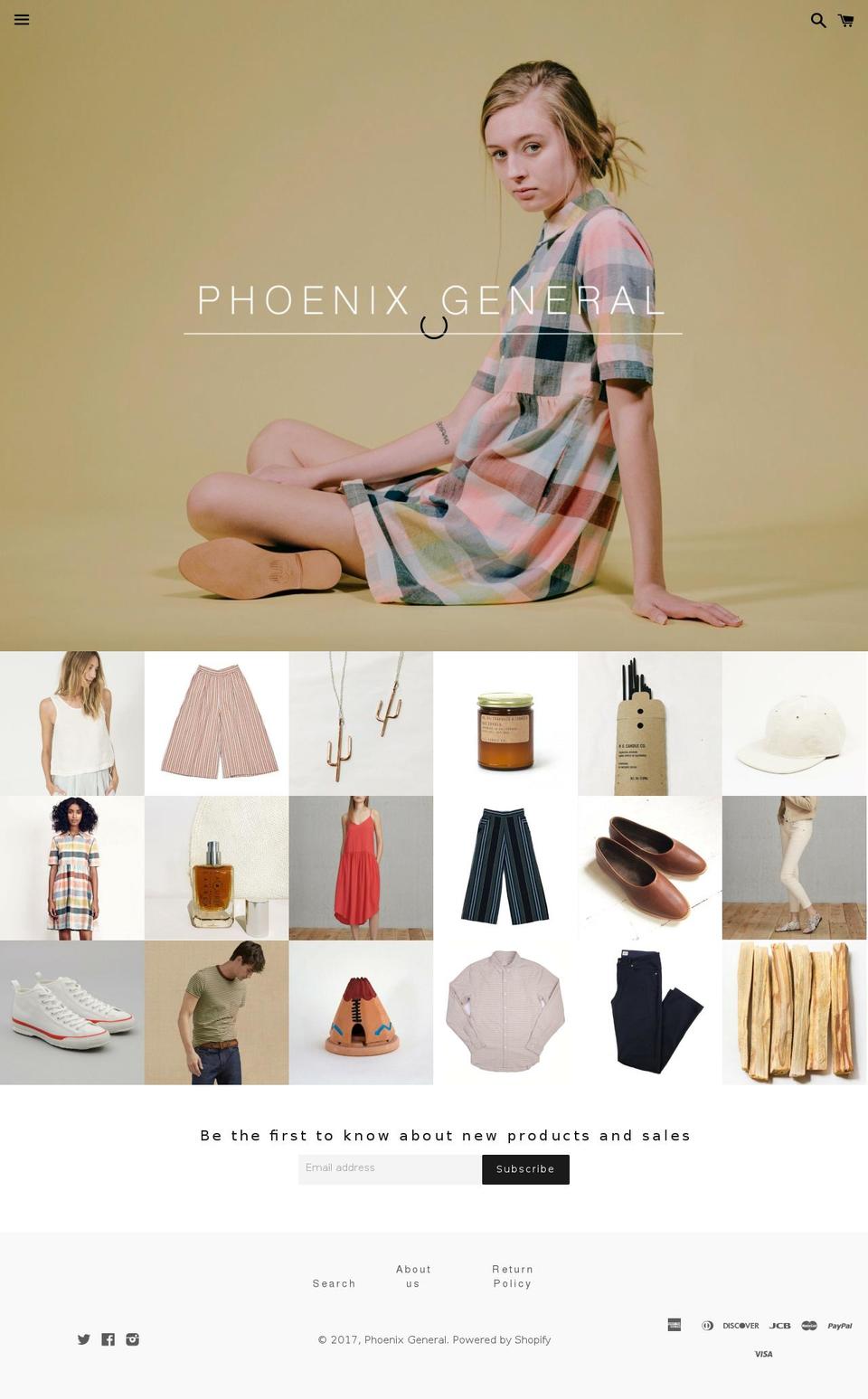 phoenixgeneral.org shopify website screenshot