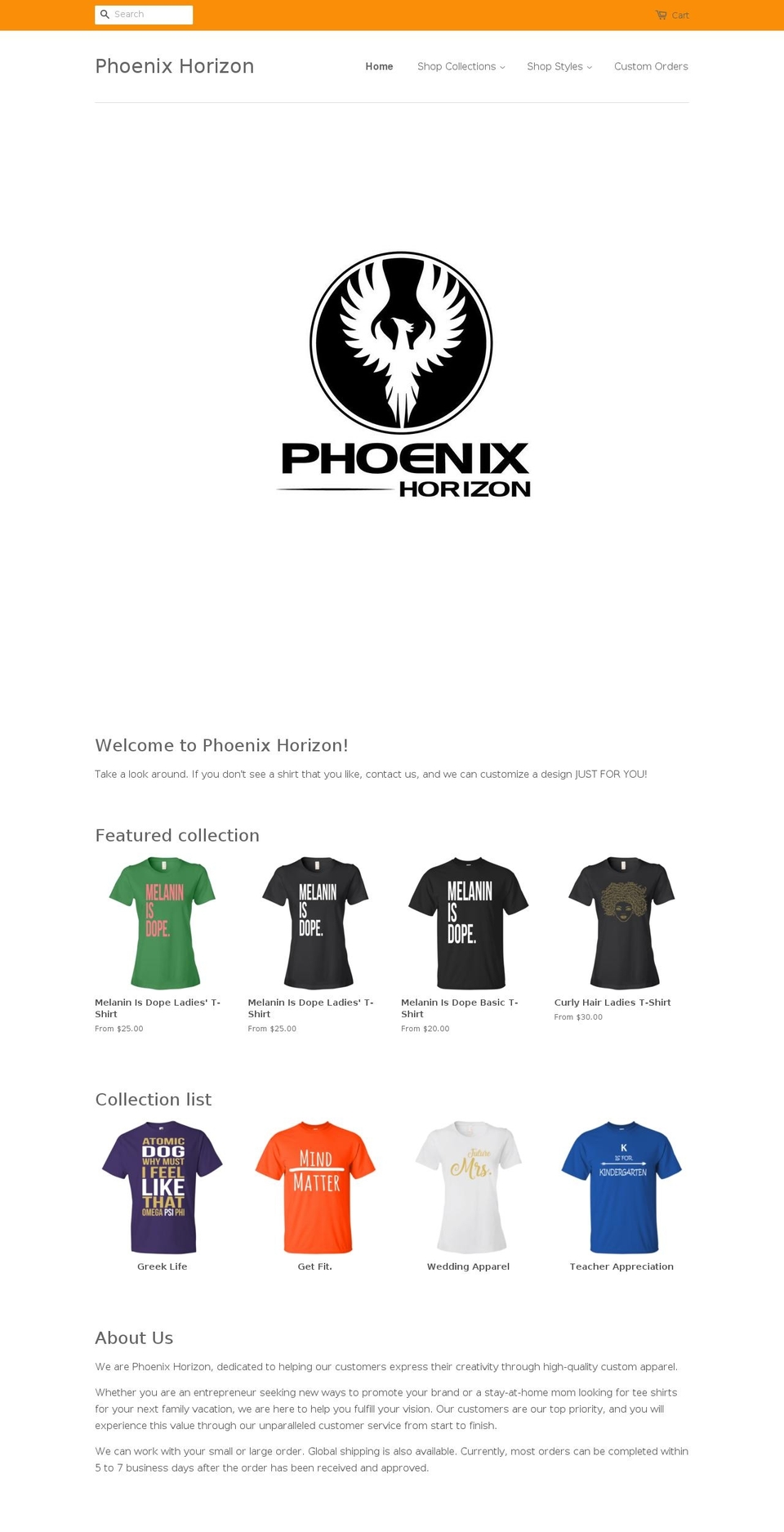 phoenixhorizon2017.com — Shopify storefront screenshot