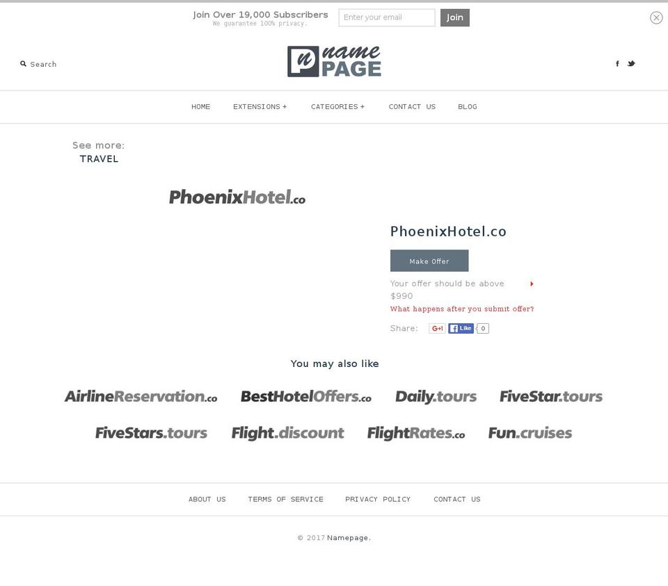 phoenixhotel.co shopify website screenshot