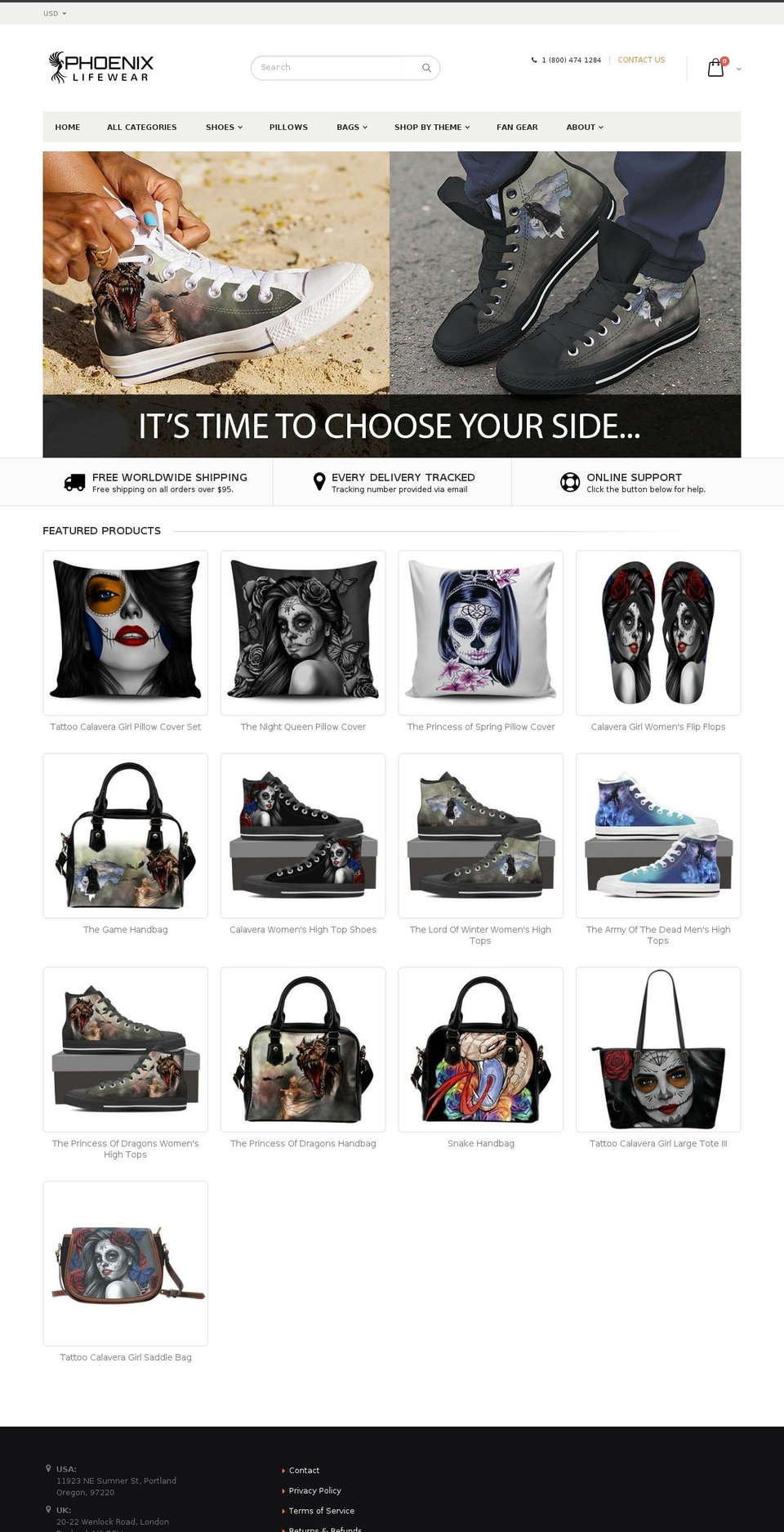 phoenixlifewear.com shopify website screenshot