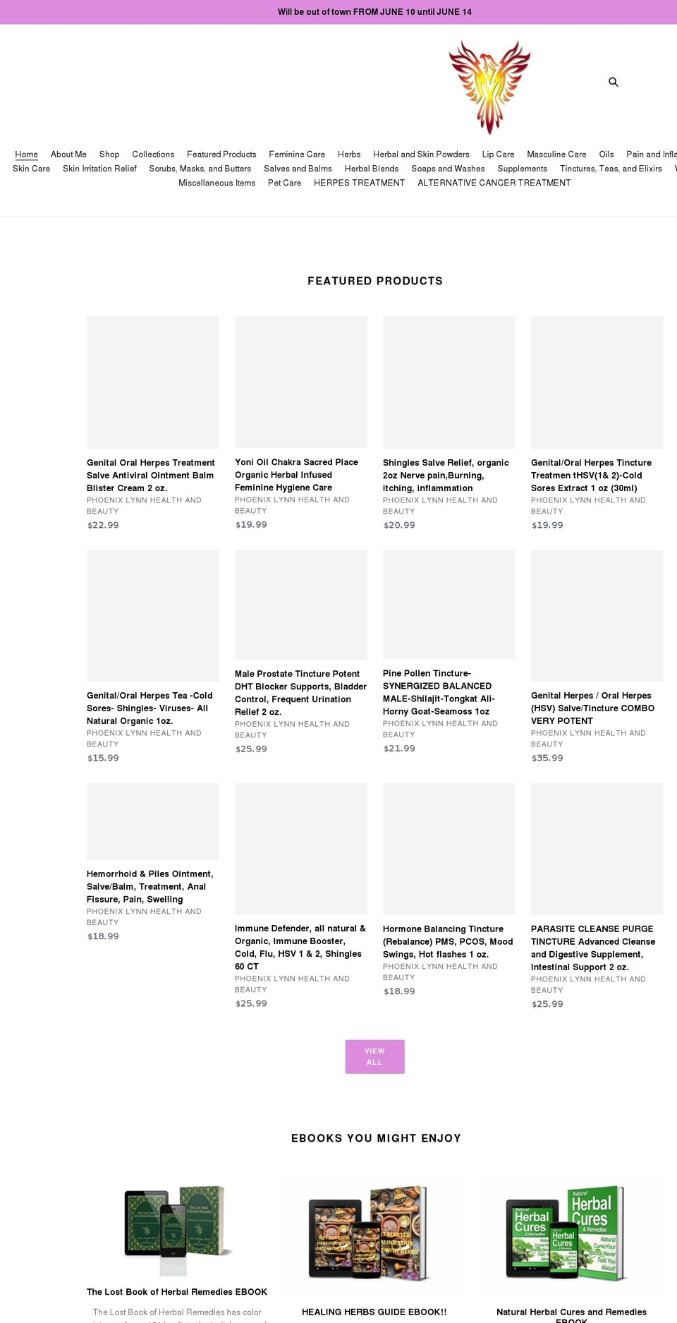 phoenixlynnbeauty.com shopify website screenshot