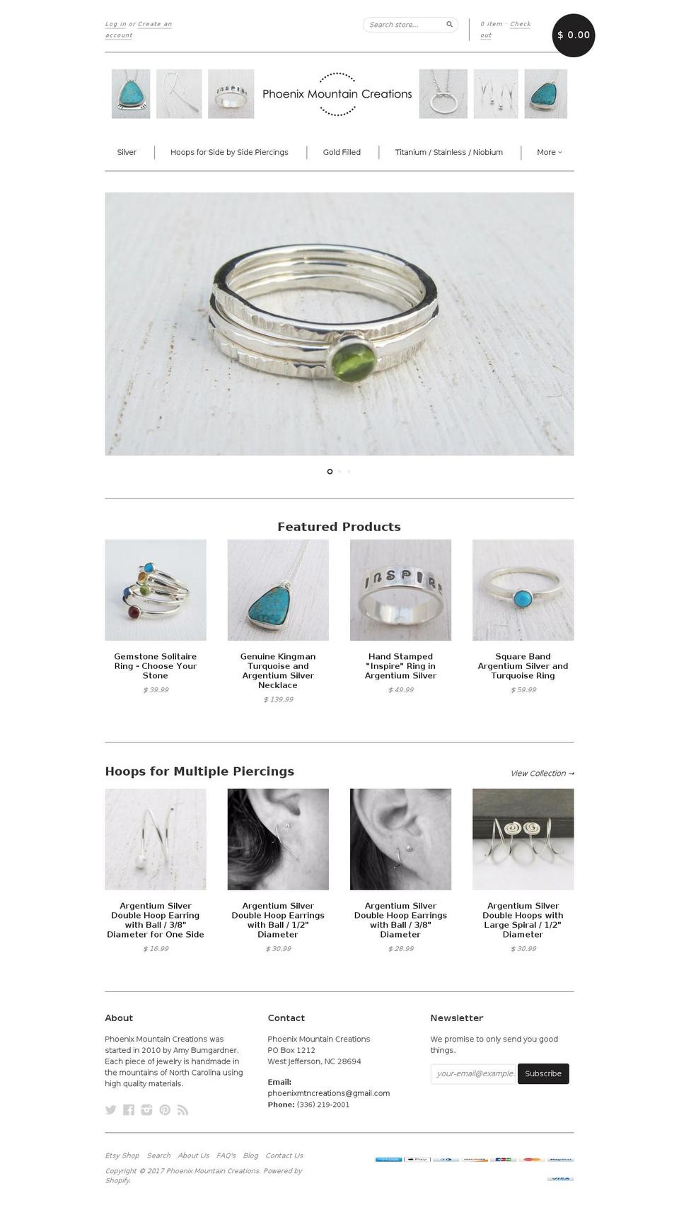 phoenixmountaincreations.com shopify website screenshot