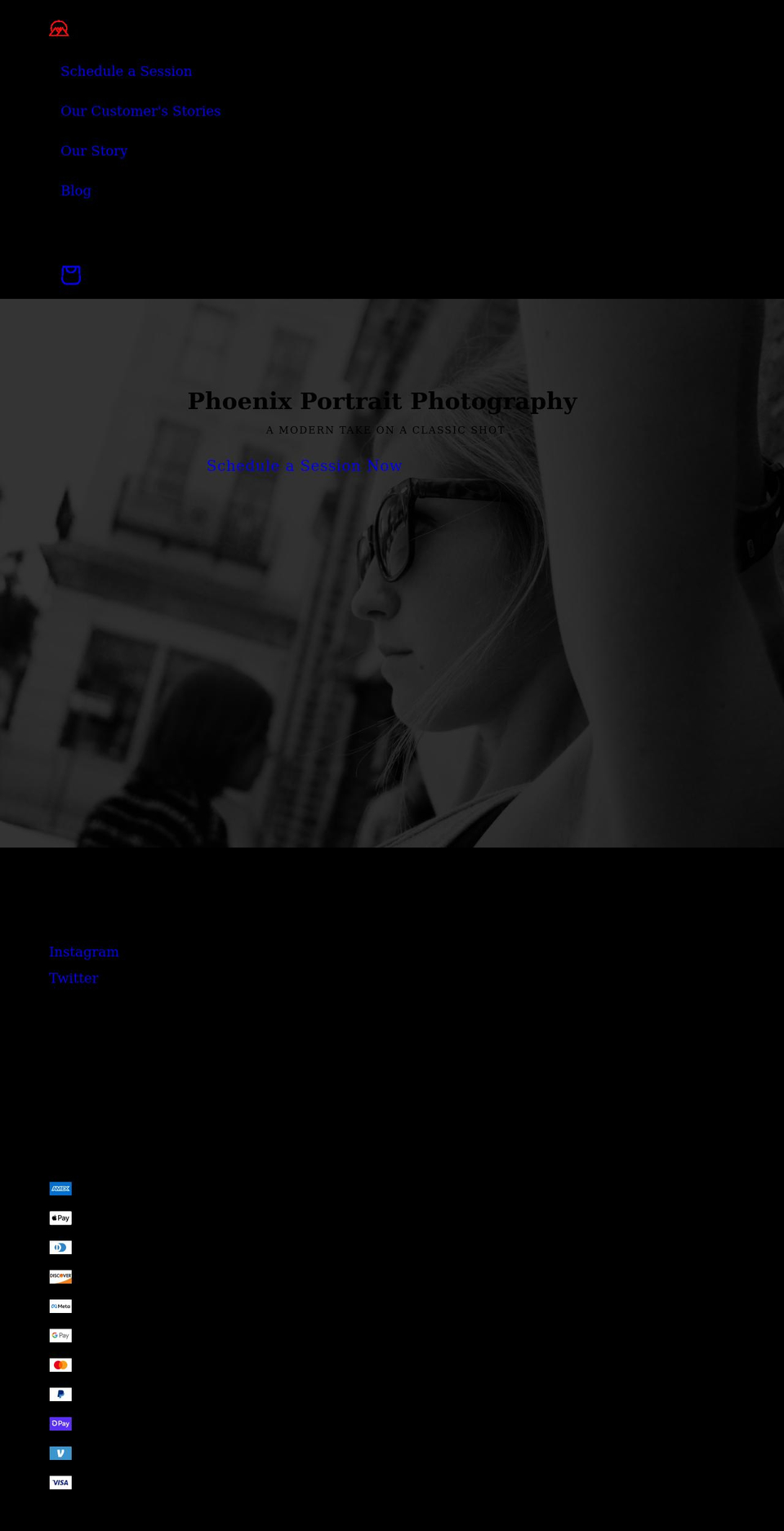 phoenixportraitphotography.com shopify website screenshot