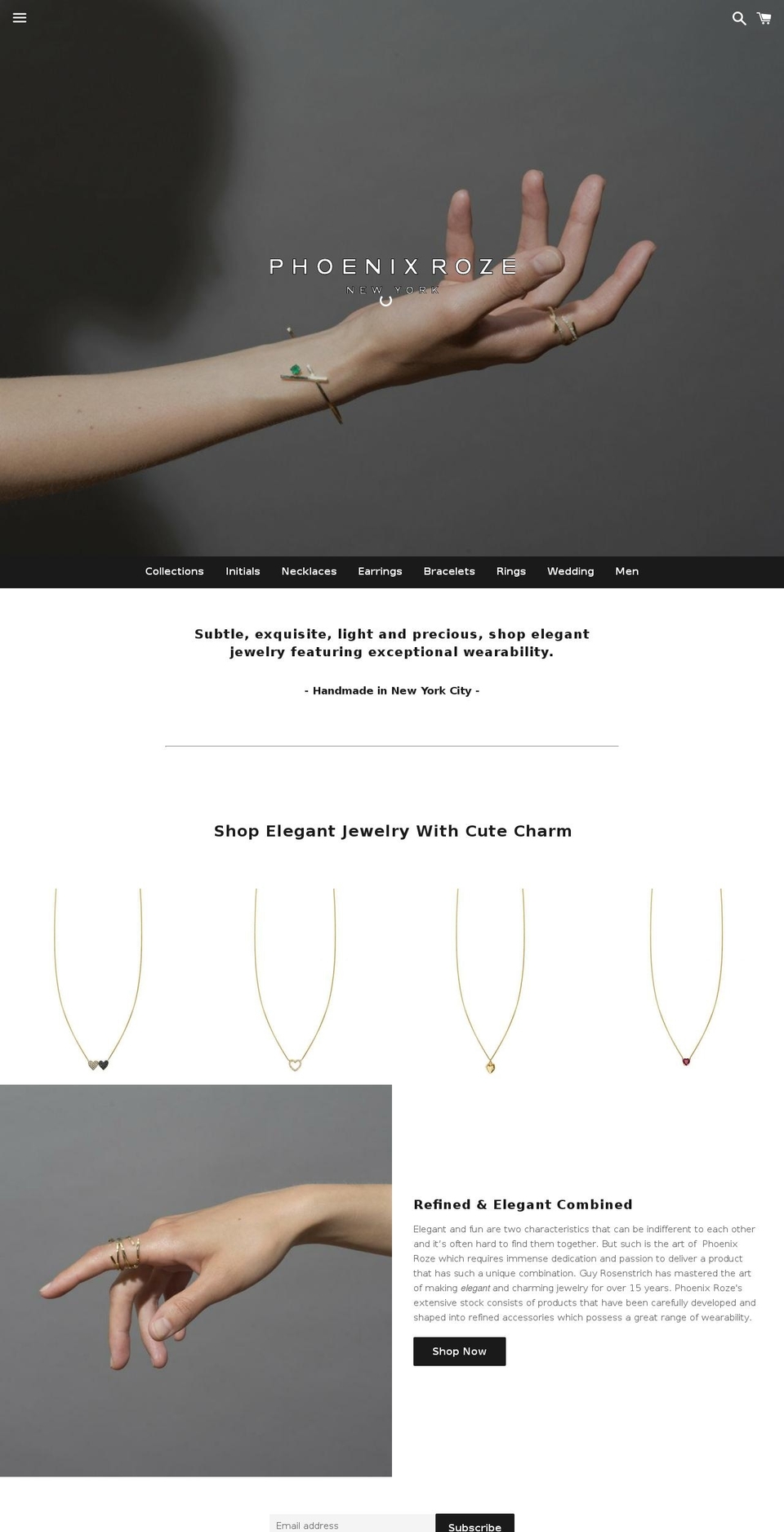 phoenixroze.com shopify website screenshot