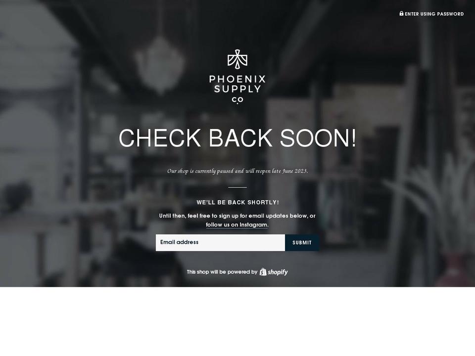 phoenixsupply.co shopify website screenshot