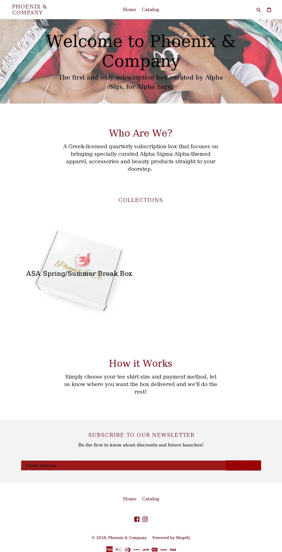 phoenixxcompany.com shopify website screenshot