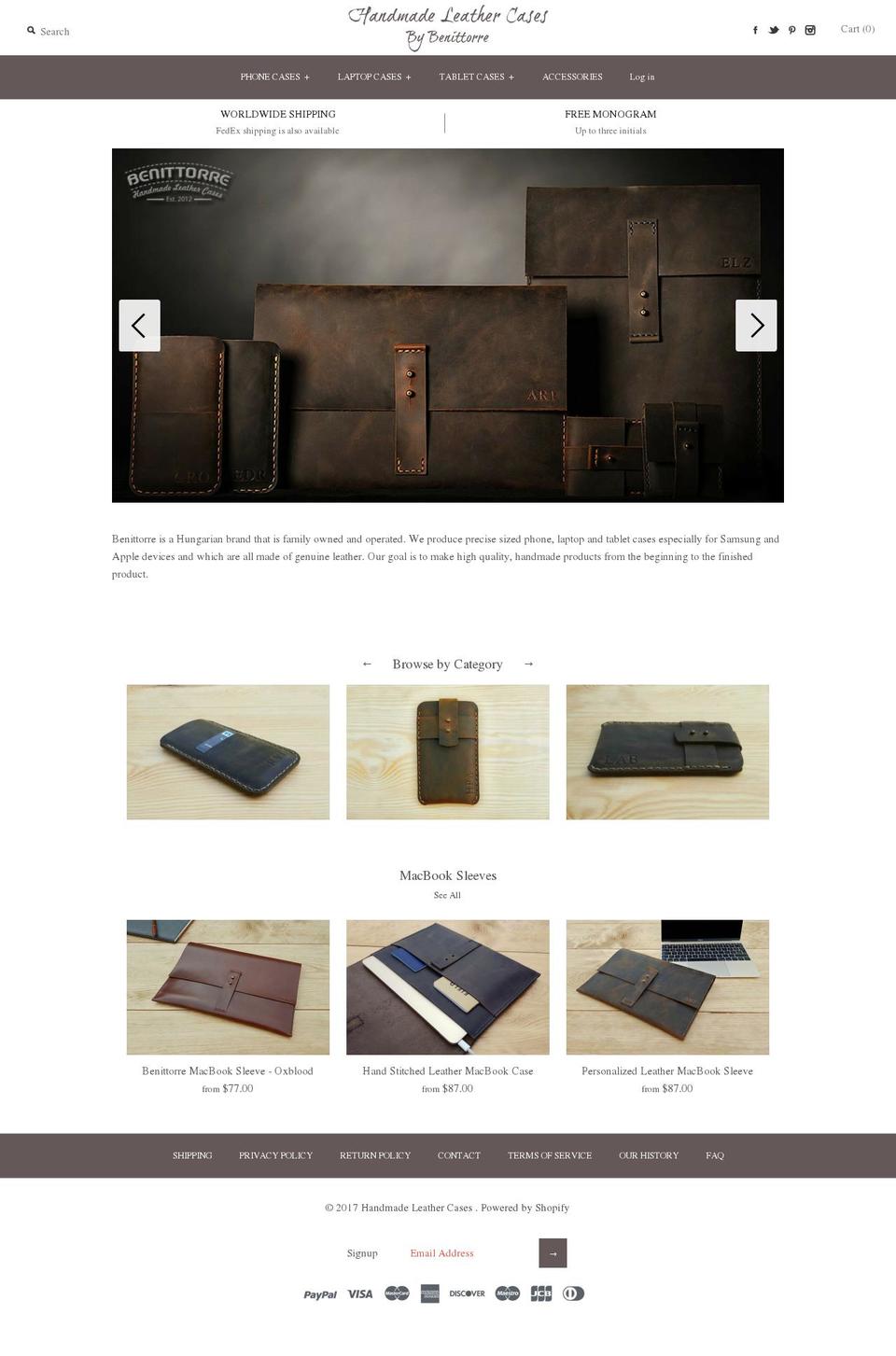phone-tablet-leather-case.com shopify website screenshot