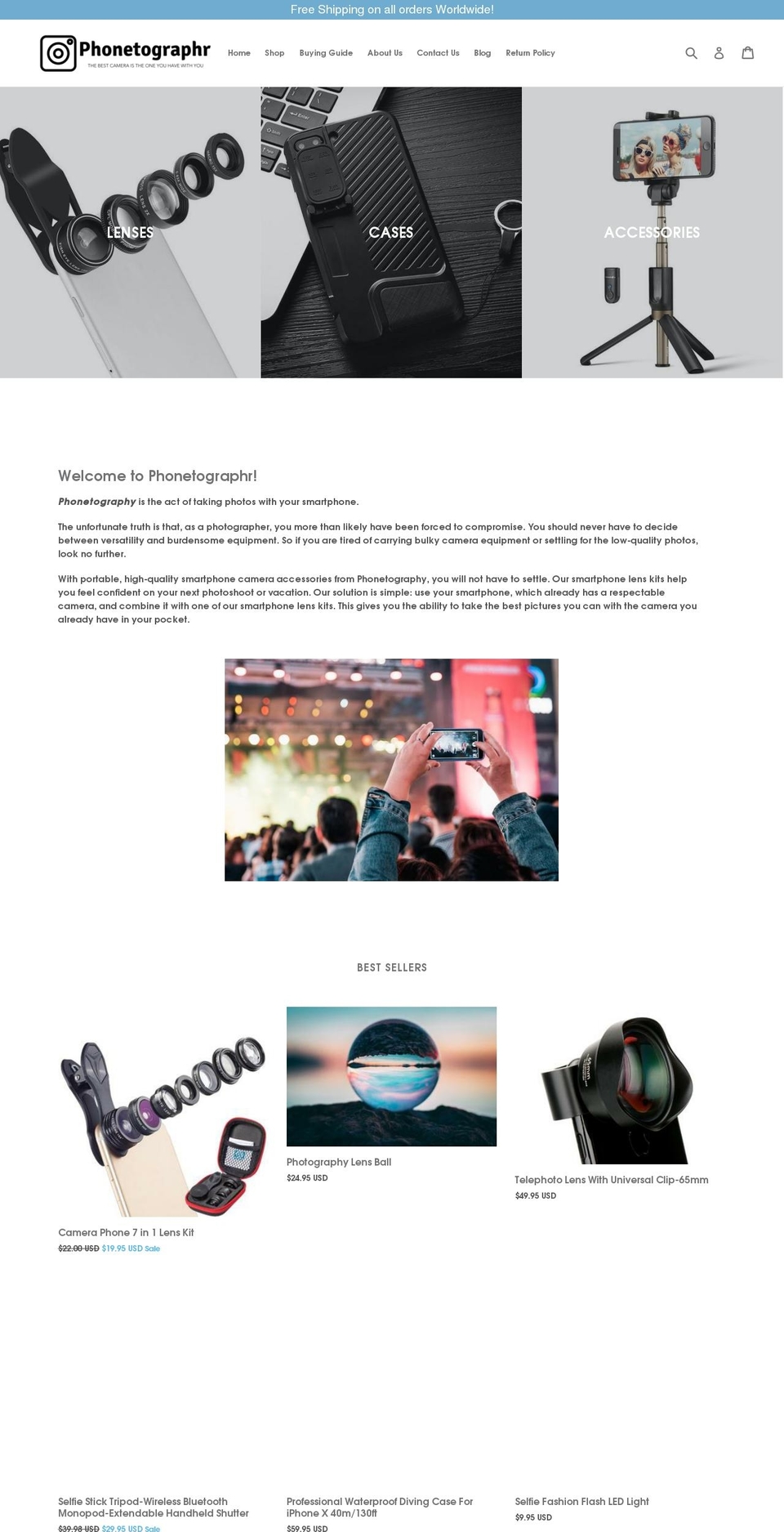 phone-tographer.com — Shopify storefront screenshot