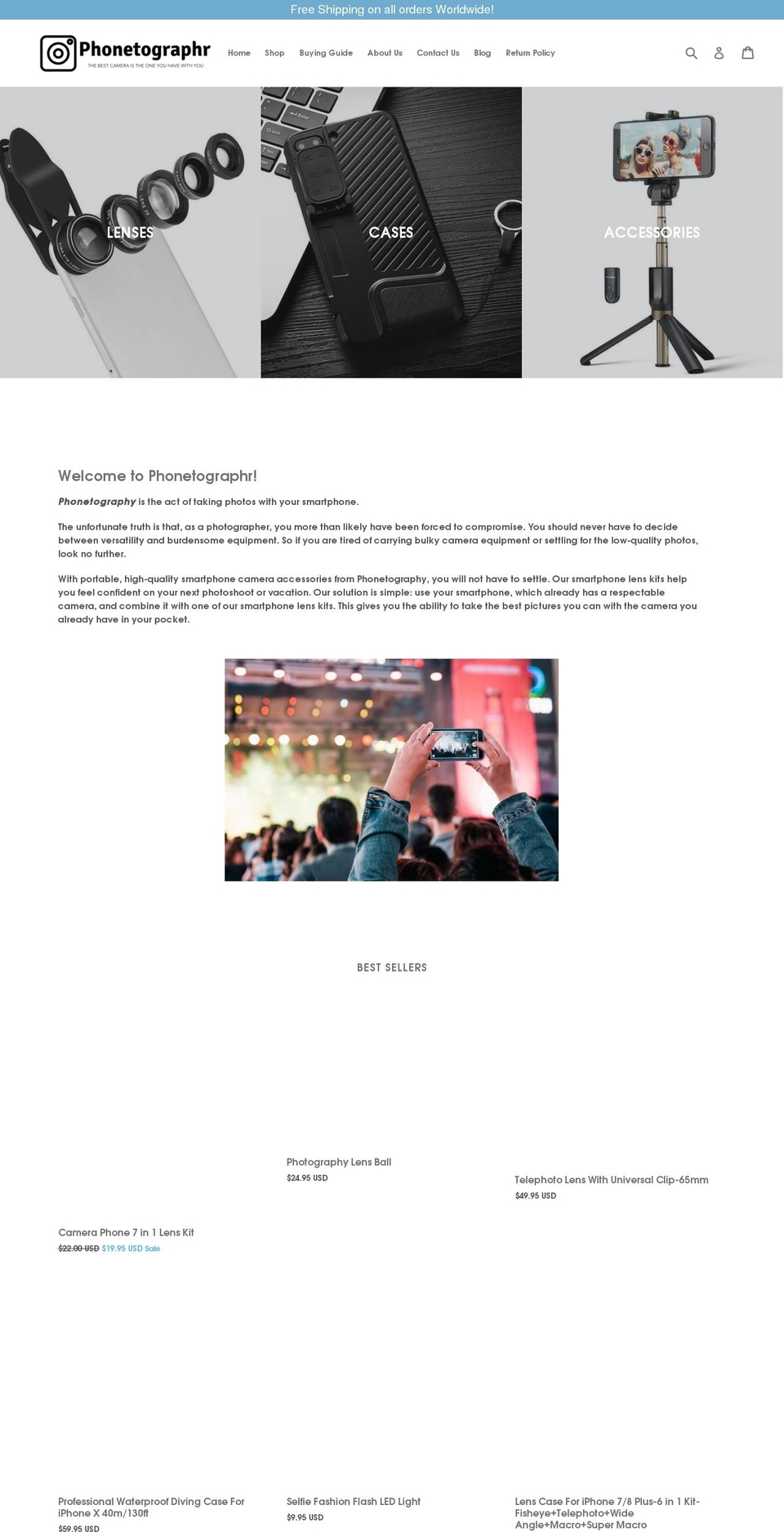 phone-tography.com — Shopify storefront screenshot