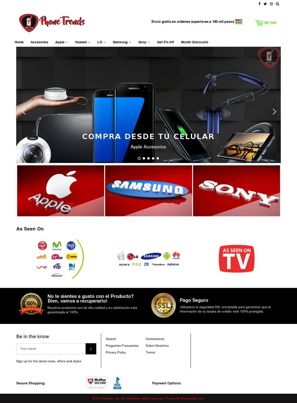 proshopify-v-4-1 Shopify theme site example phone-trends.com