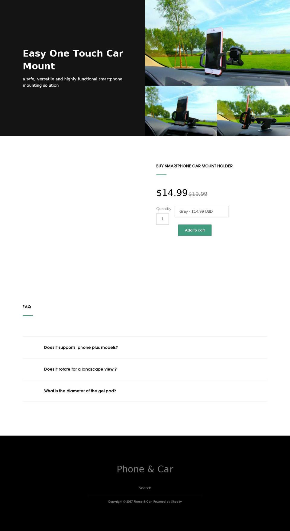 phoneandcar.com shopify website screenshot