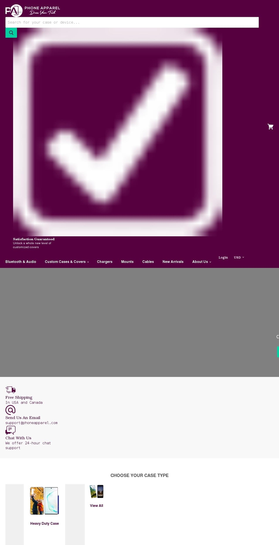 phoneapparel.com shopify website screenshot