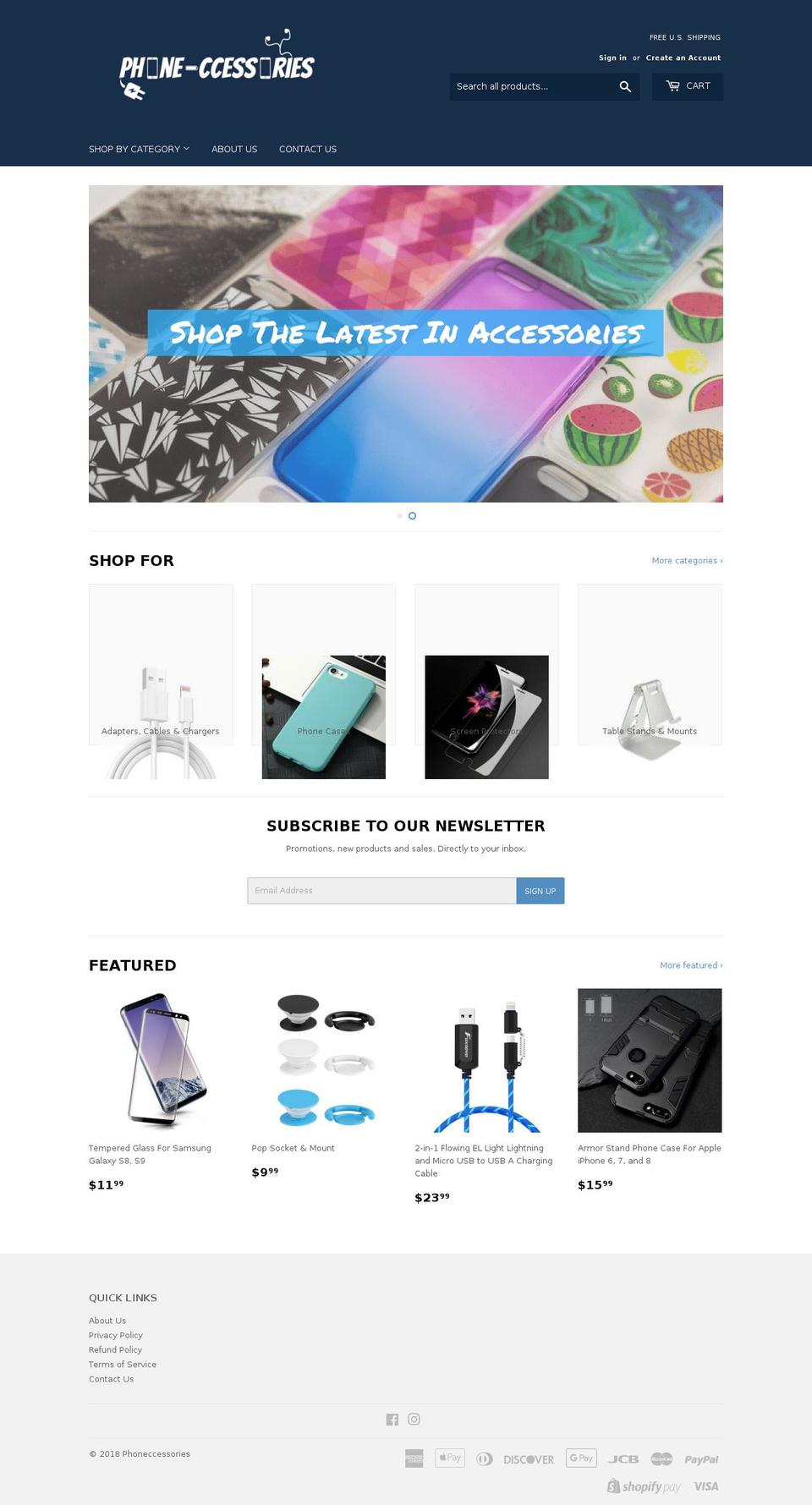 phoneccessories.com — Shopify storefront screenshot